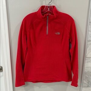 The North Face Coral and Gray Fleece Pullover